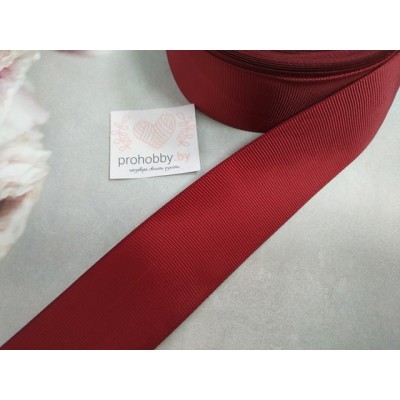 Лента репсовая 40 мм, цвет бордовый №37